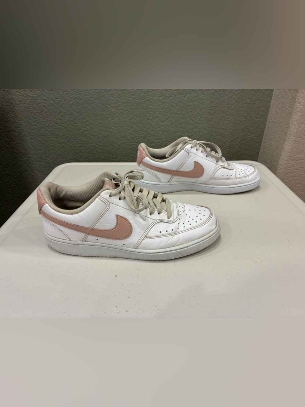 Nike Womens Court Vision Low NN DH3158-102 White Pink Sneaker Shoes Size 10